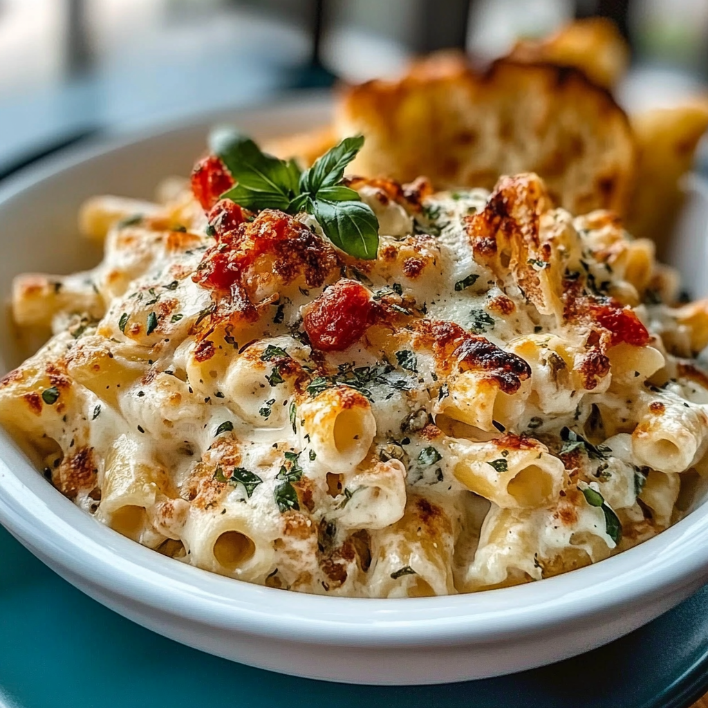 Recipe preparation for Boursin Cheese Baked Pasta