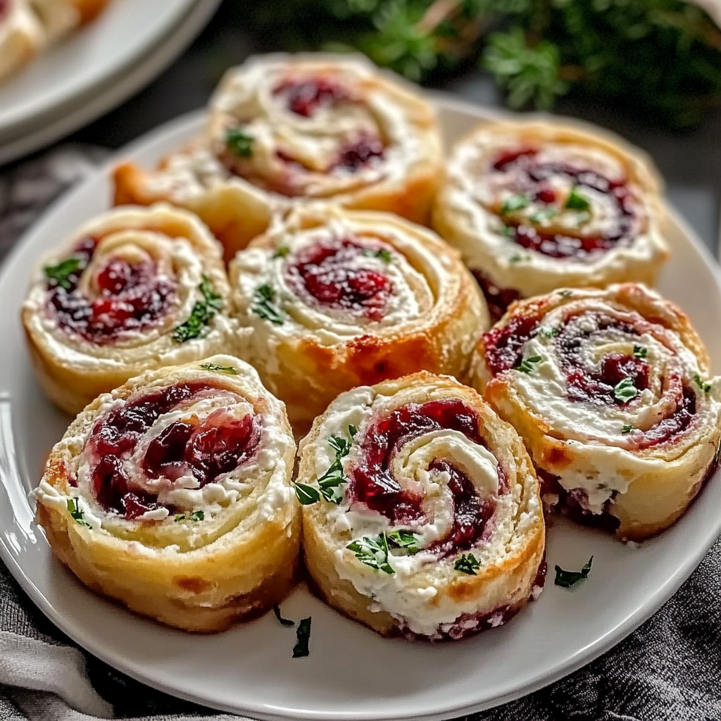 Recipe preparation for Cranberry Feta Pinwheels