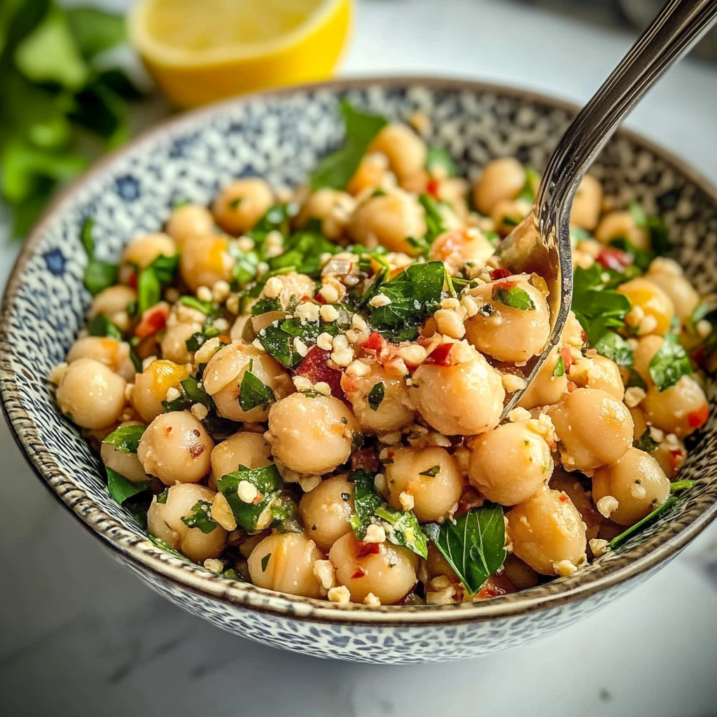 Recipe preparation for Lemon Herb Chickpea Bowls