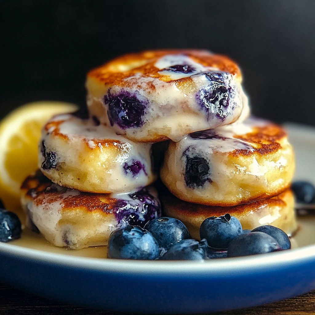 Recipe preparation for Blueberry Lemon Pancake Bites