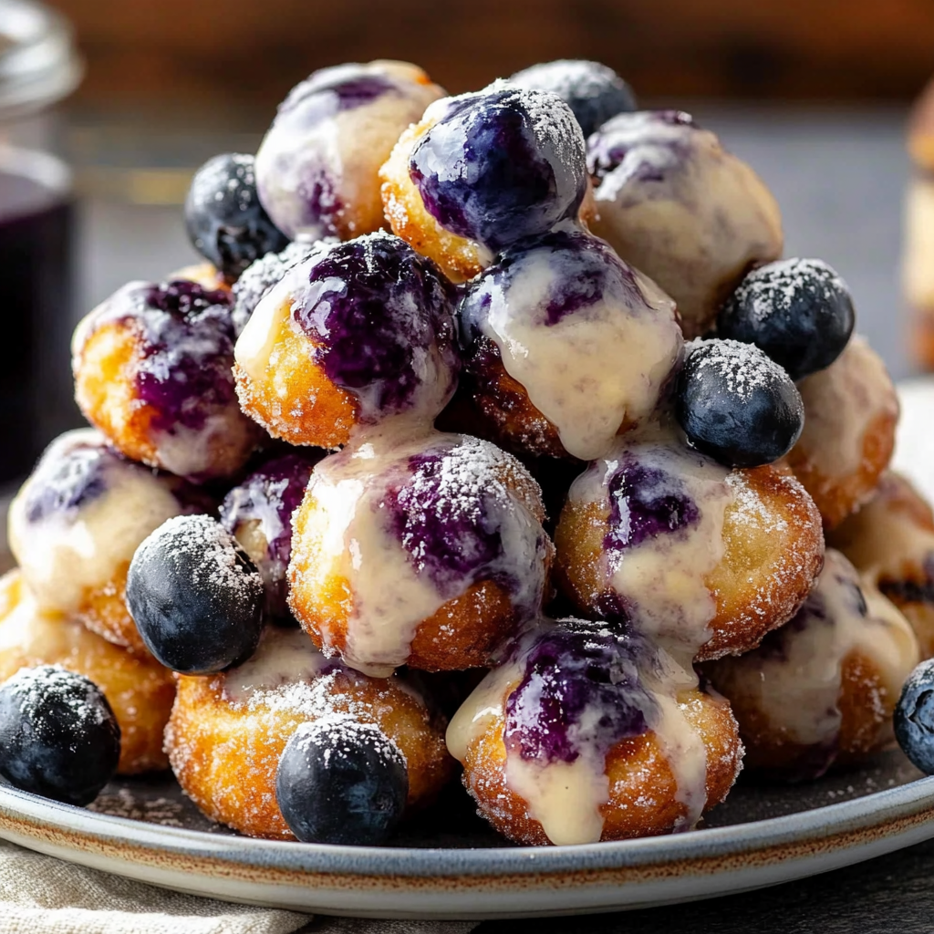 Recipe preparation for Baked Blueberry Fritter Bites