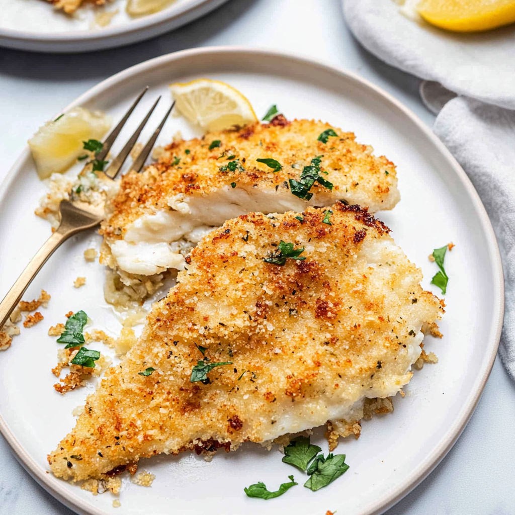 Recipe preparation for Crispy Herb Crusted Tilapia