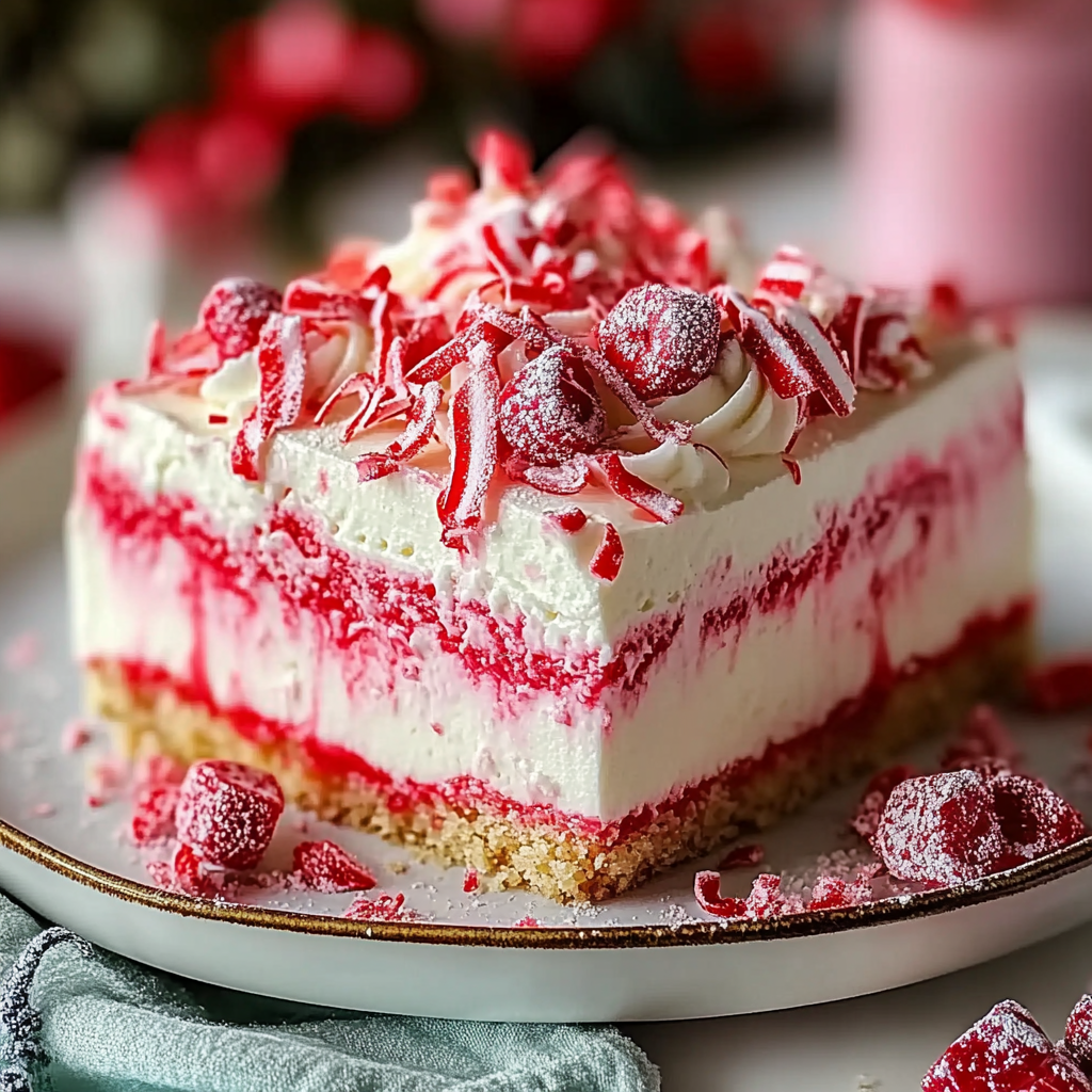 Recipe preparation for Peppermint Poke Cake