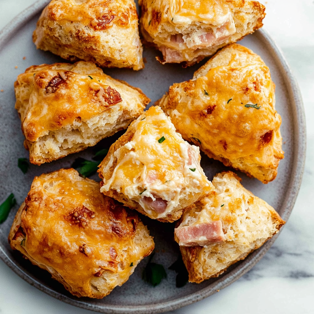 Recipe preparation for Savory Ham & Cheese Scones