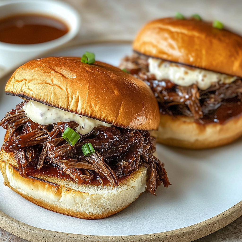 Recipe preparation for BBQ Pulled Beef Sandwiches