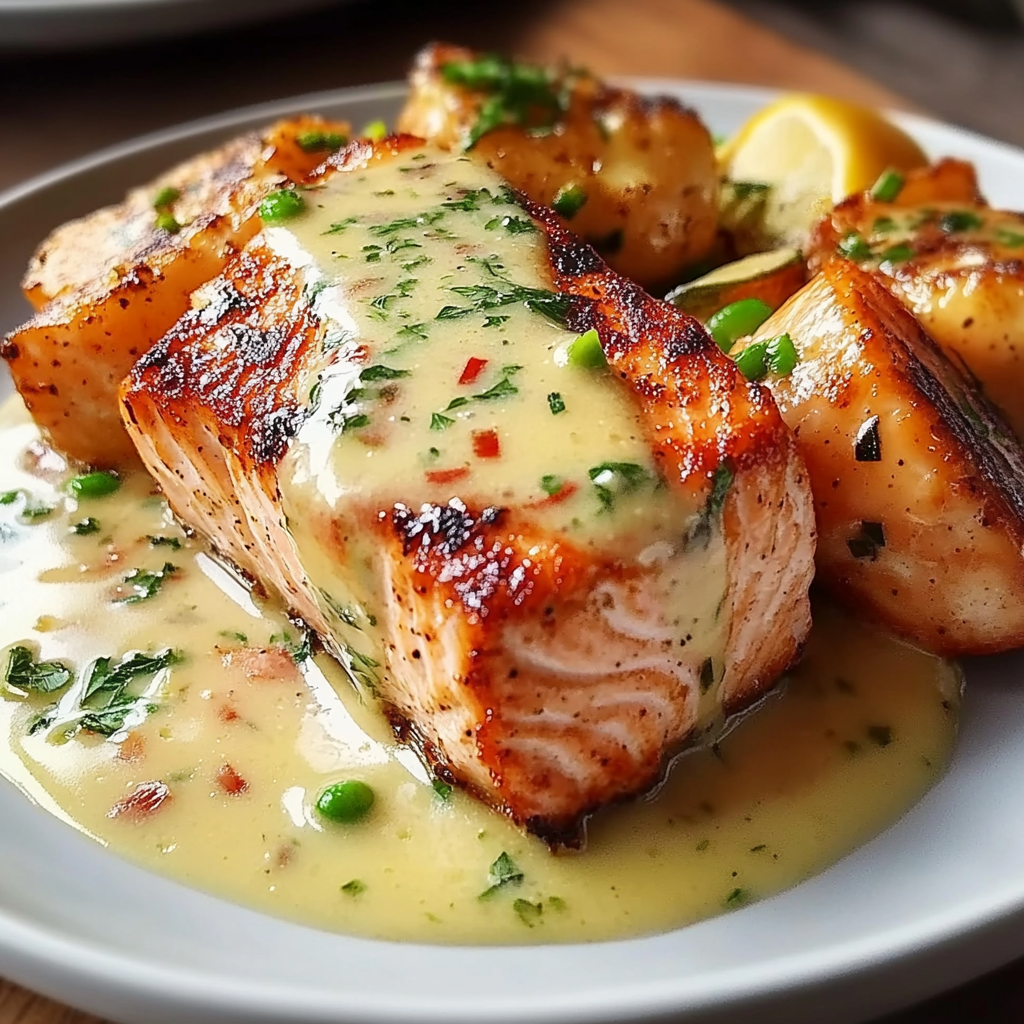 Recipe preparation for Cajun Shrimp and Salmon