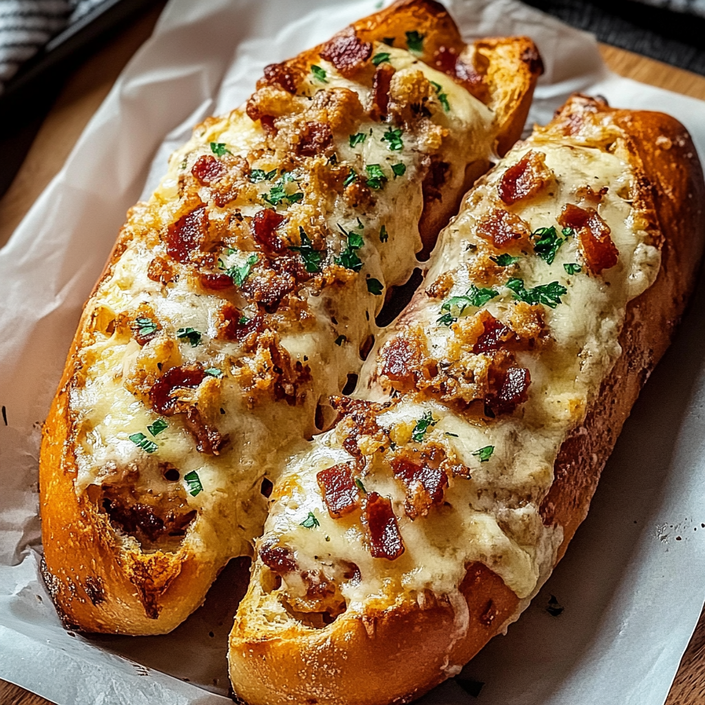 Recipe preparation for Chicken Bacon Ranch Stuffed Bread
