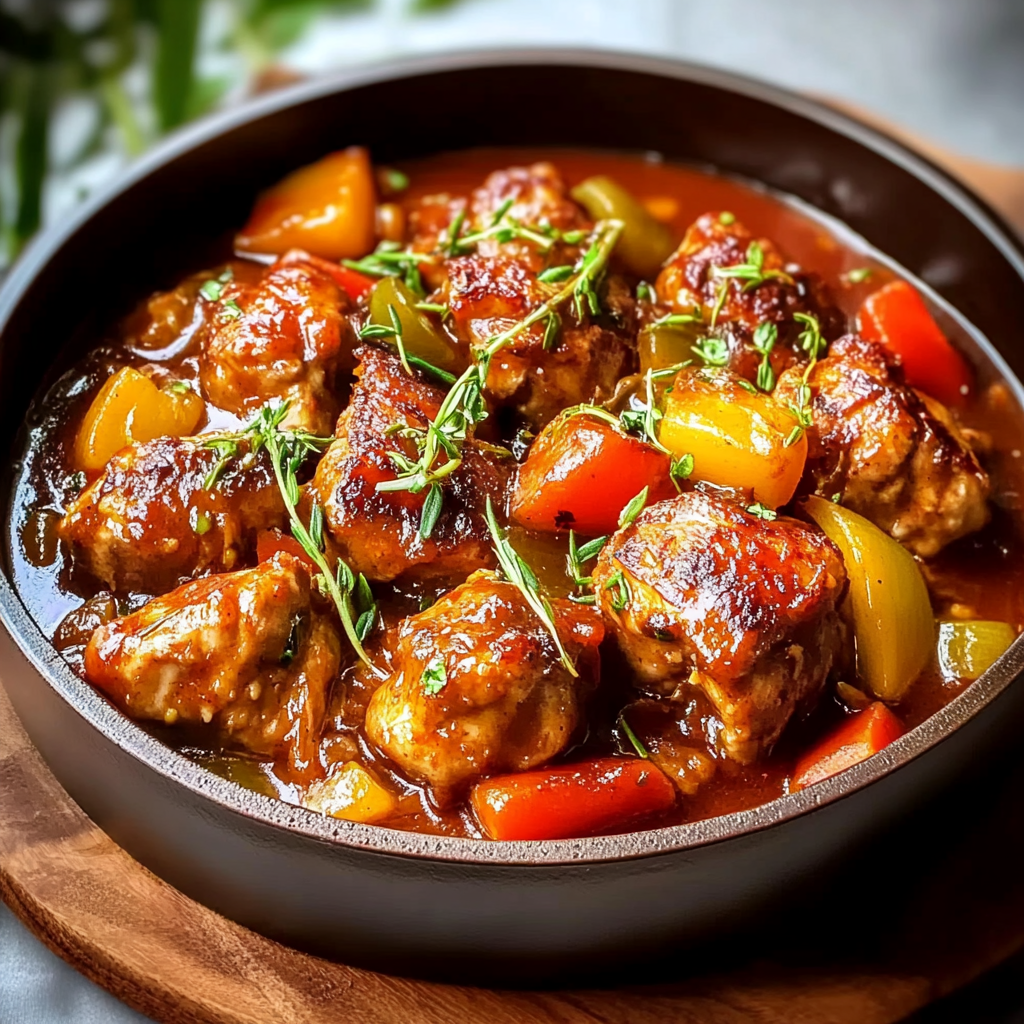 Recipe preparation for Brown Stew Chicken Recipe