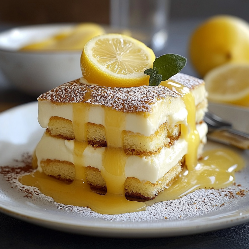 Recipe preparation for Lemon Tiramisu with Curd