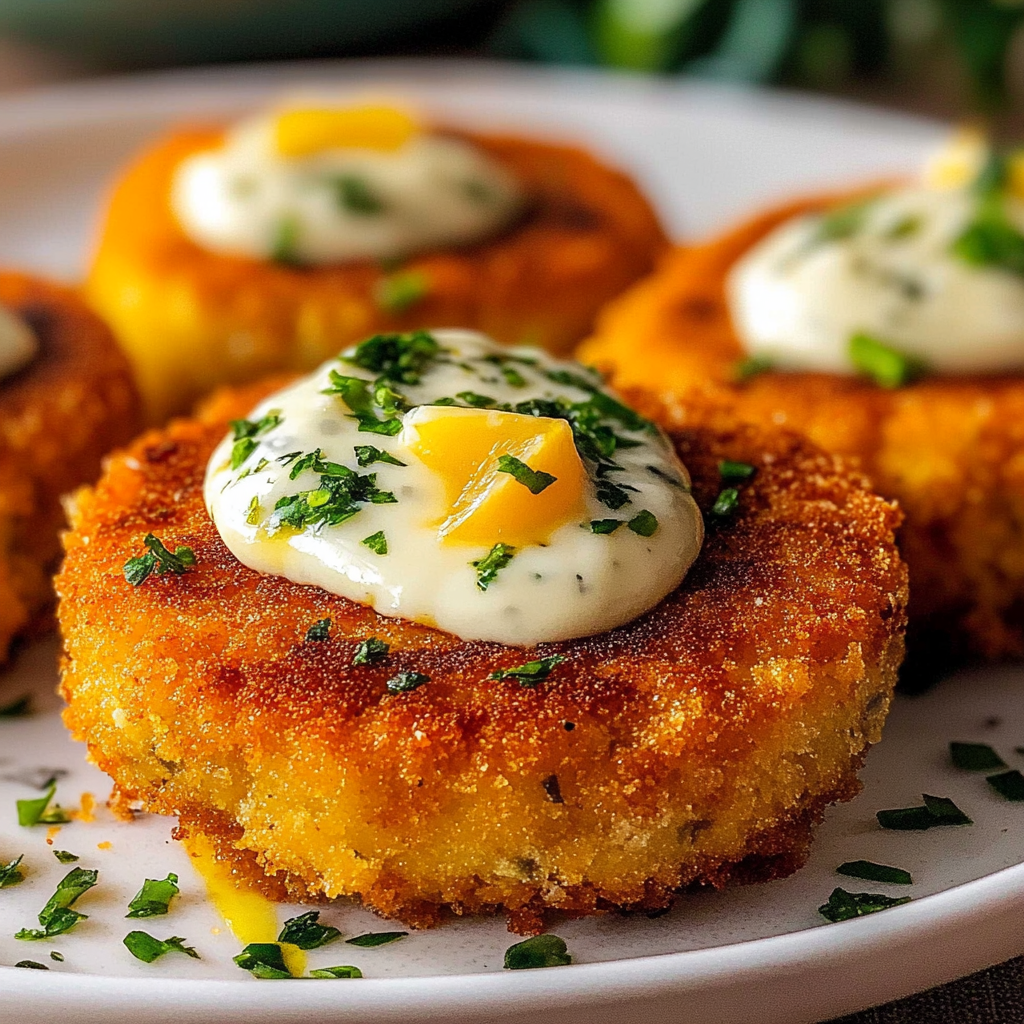 Recipe preparation for Salmon Patties Lemon-Garlic Sauce