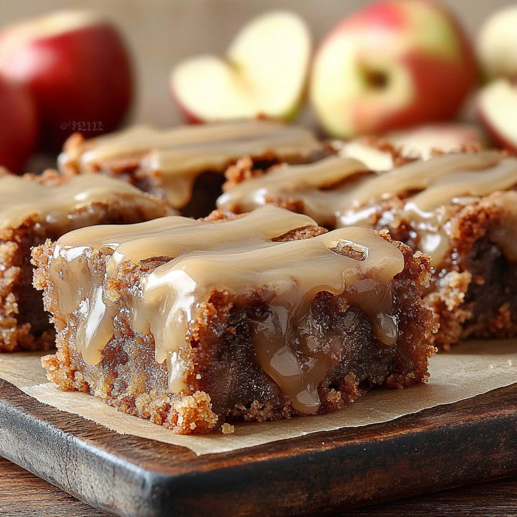 Recipe preparation for Apple Brownie with Maple Glaze