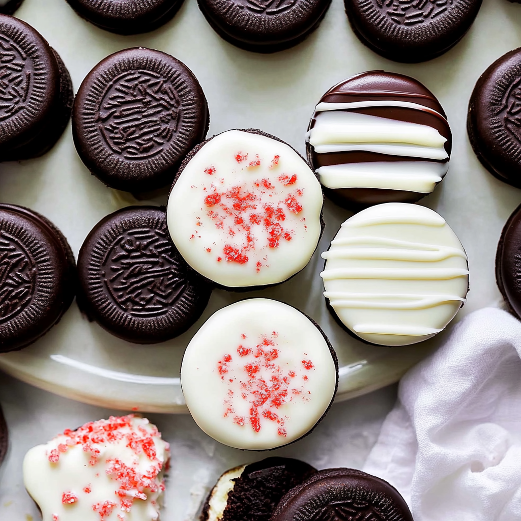 Recipe preparation for White Chocolate Dipped Oreos