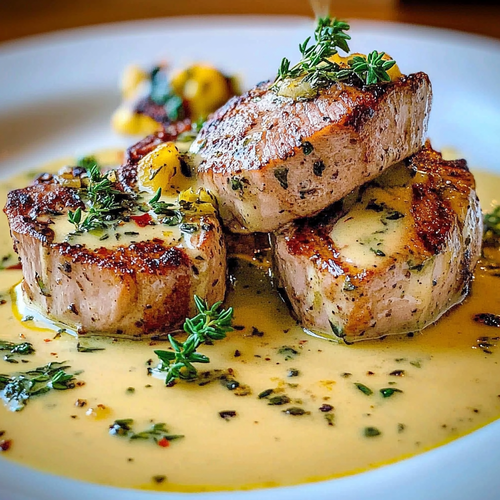 Recipe preparation for Pork Tenderloin Dijon Cream