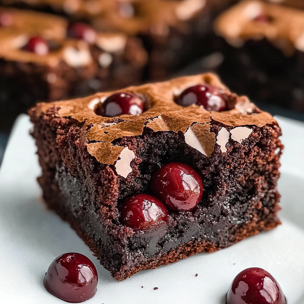 Recipe preparation for Roasted Chocolate Cherry Brownies