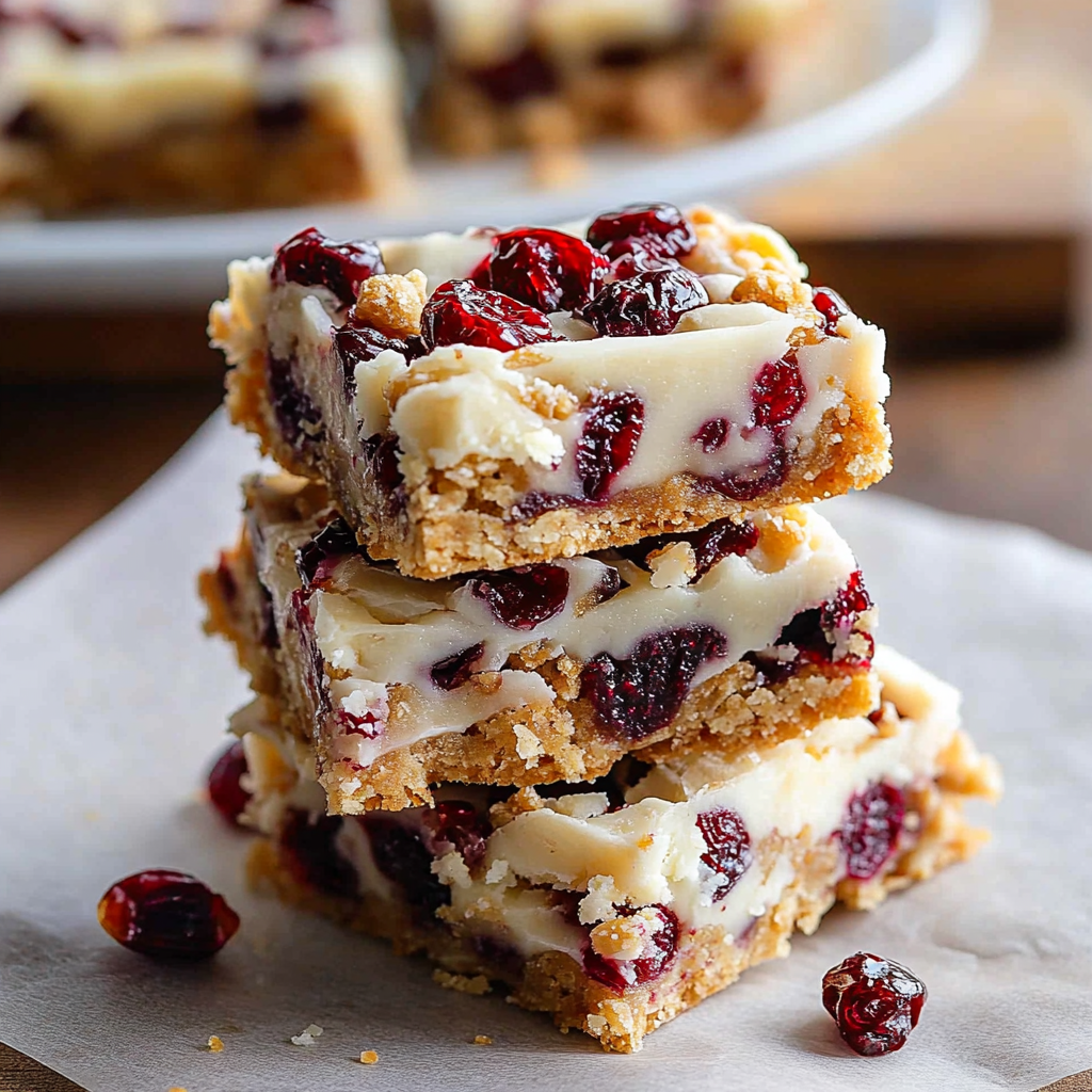 Recipe preparation for Cranberry Bliss Bars Indulgence