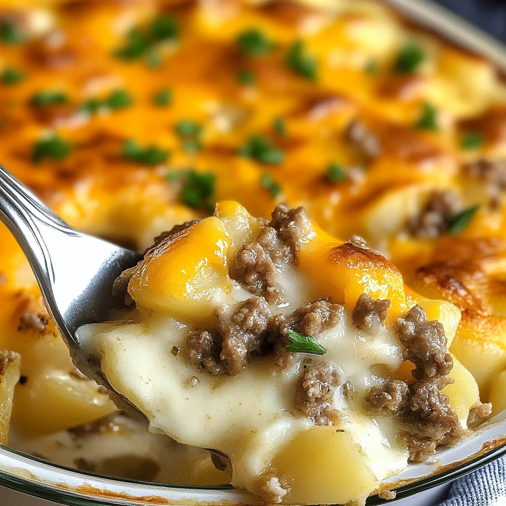 Recipe preparation for Ground Beef Casserole Potatoes
