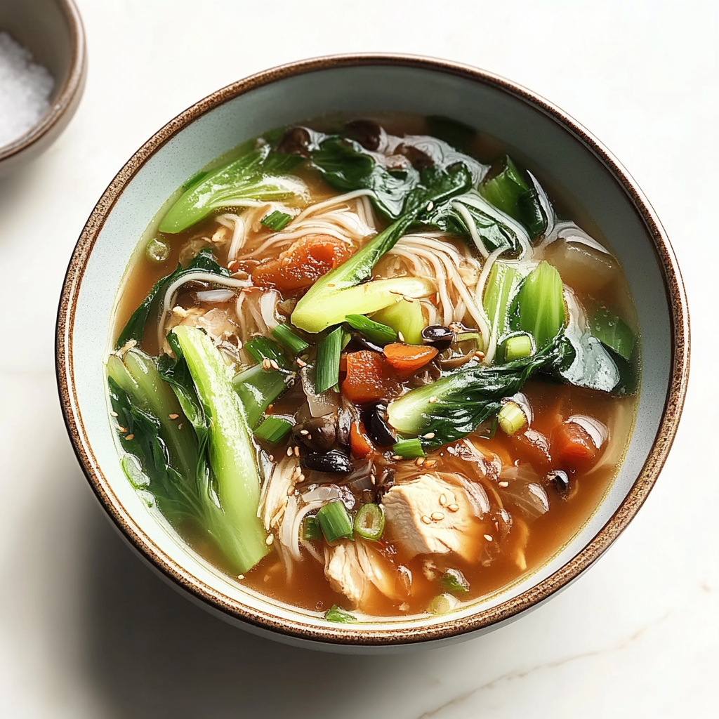 Recipe preparation for Bok Choy Chicken Soup