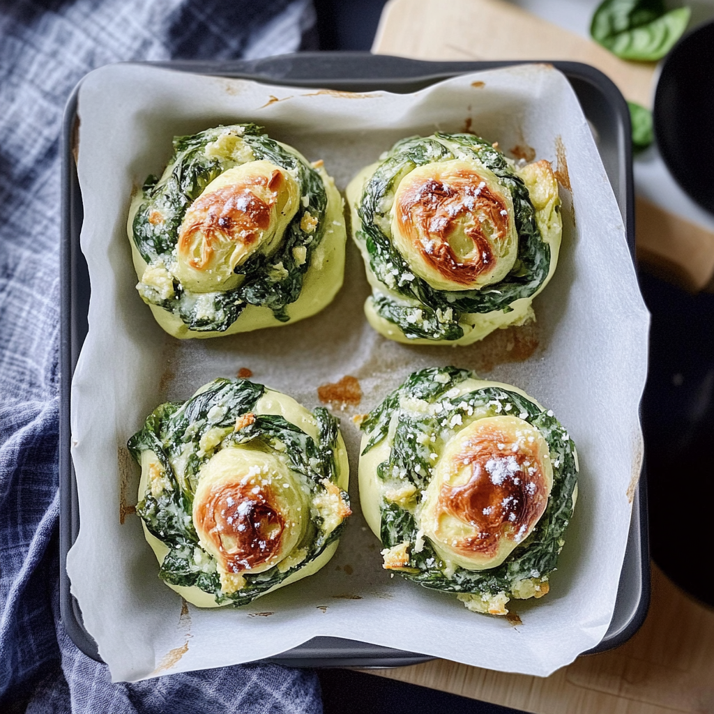 Recipe preparation for Spinach Artichoke Swirls