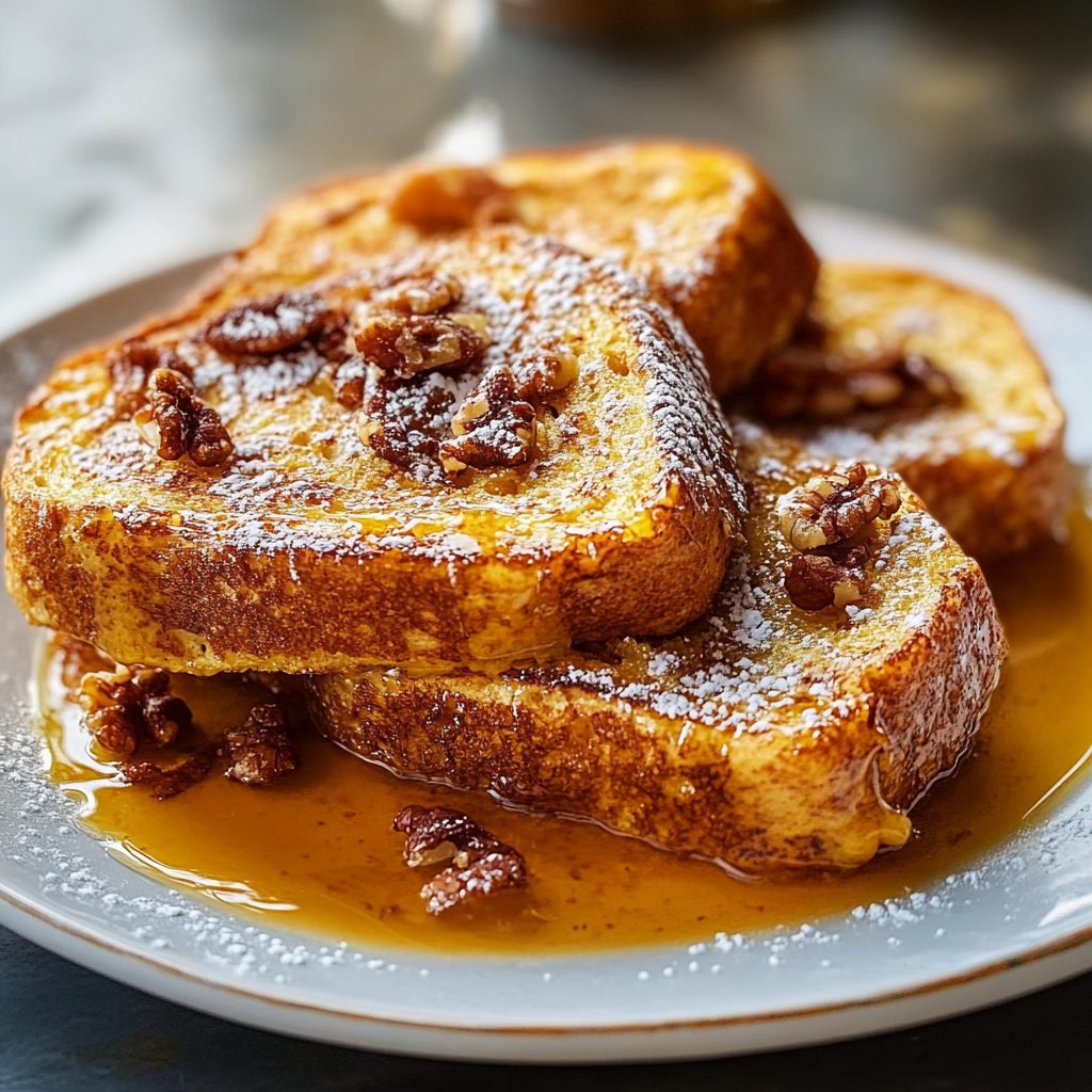 Recipe preparation for pumpkin french toast