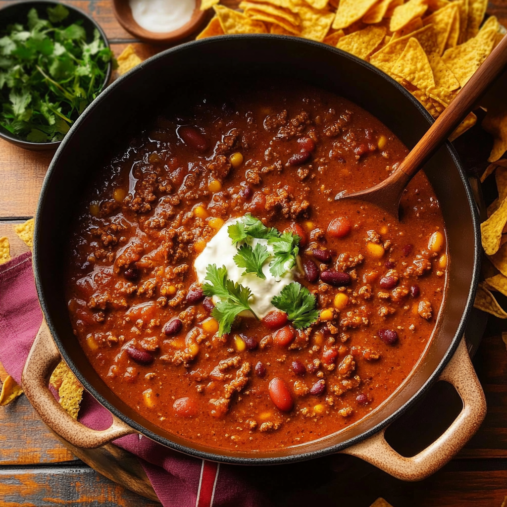 Recipe preparation for homemade chili