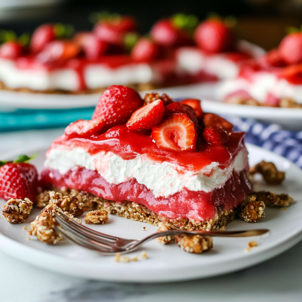 Recipe preparation for strawberry pretzel salad