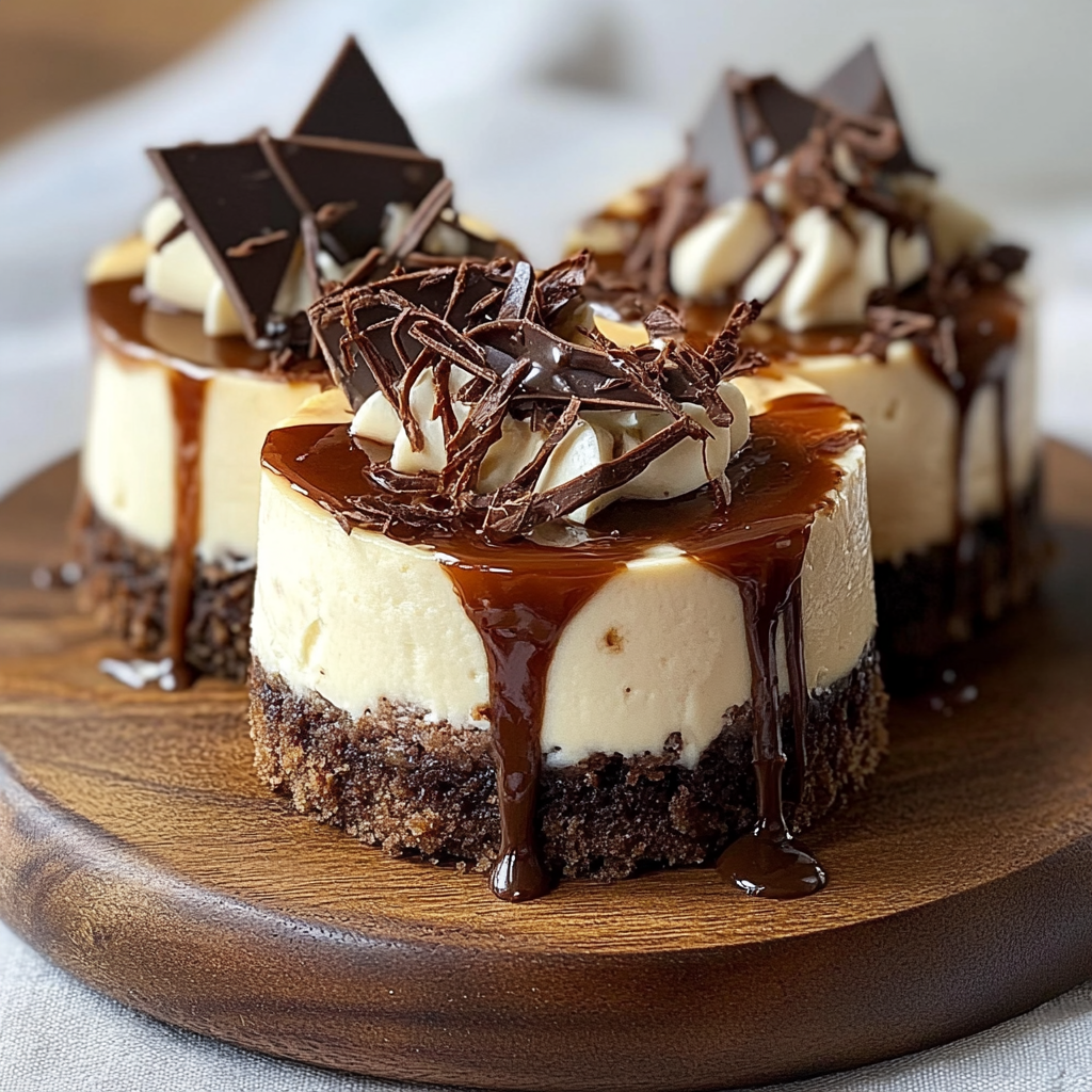 Recipe preparation for Mocha Marble Mini Cheesecake