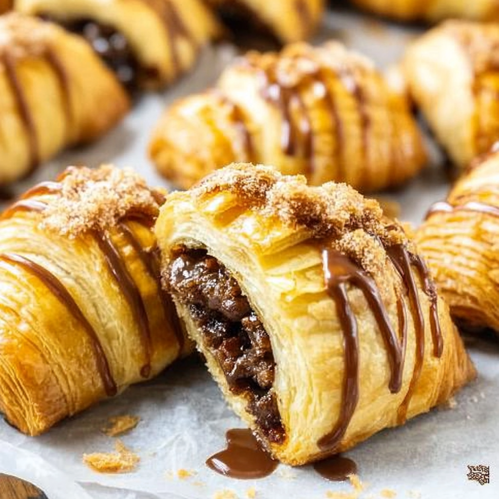 Recipe preparation for chocolate puff pastry