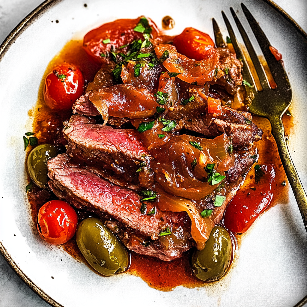 Recipe preparation for steak pizzaiola