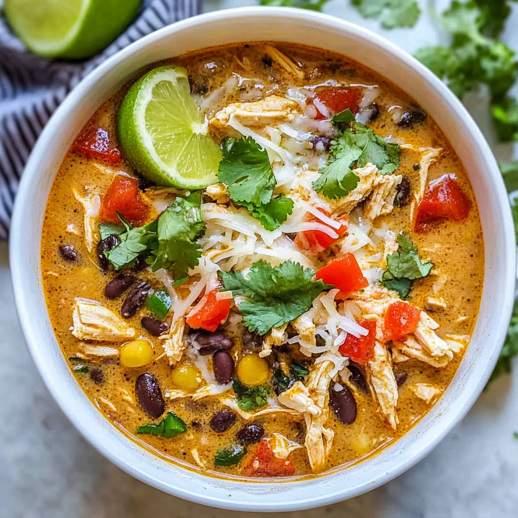 Recipe preparation for creamy chicken tortilla soup
