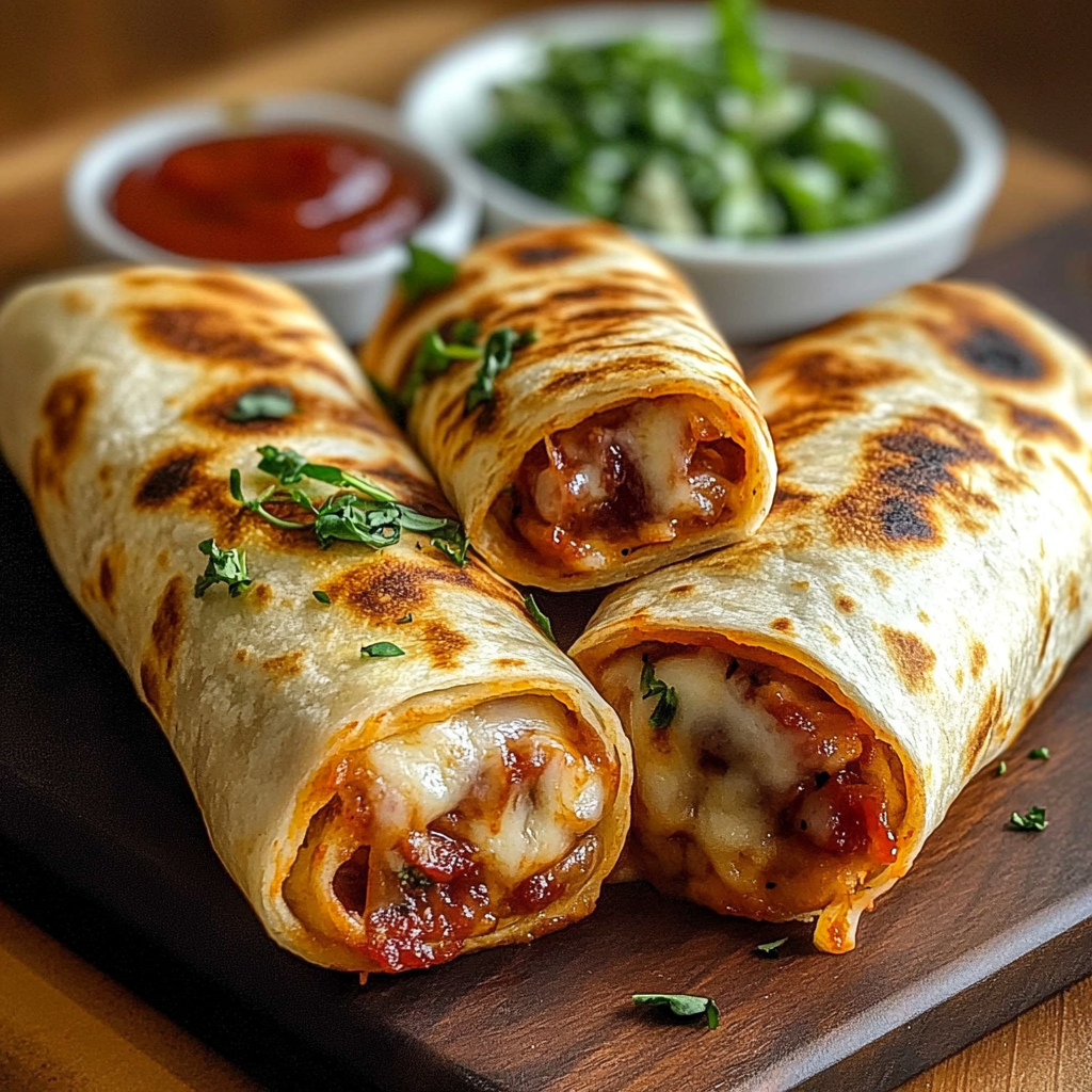 Recipe preparation for Baked Pizza Wraps