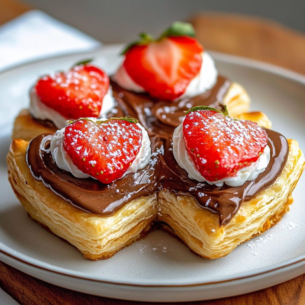 Recipe preparation for Strawberry Nutella Puff Pastry