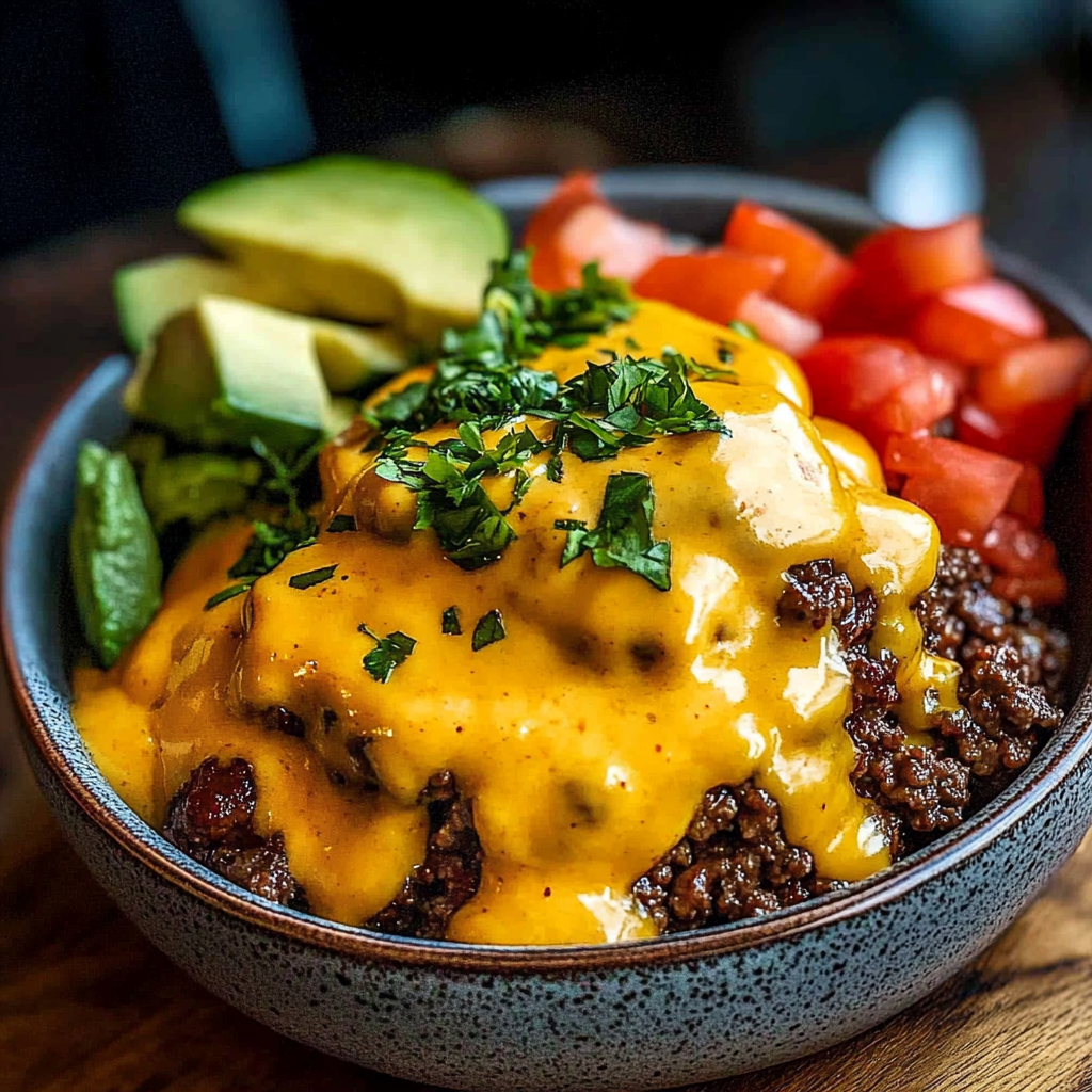 Recipe preparation for High-Protein Cheeseburger Bowls