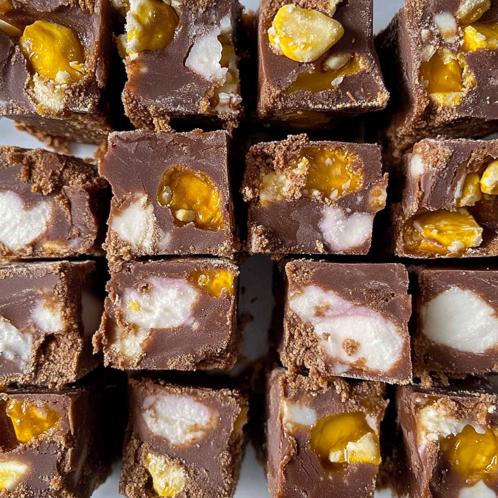 Recipe preparation for Rocky Road Fudge