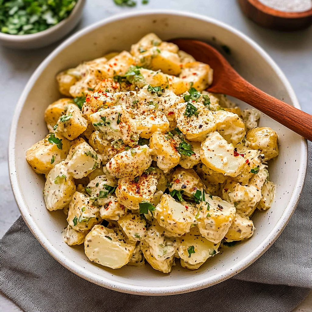 Recipe preparation for classic potato salad