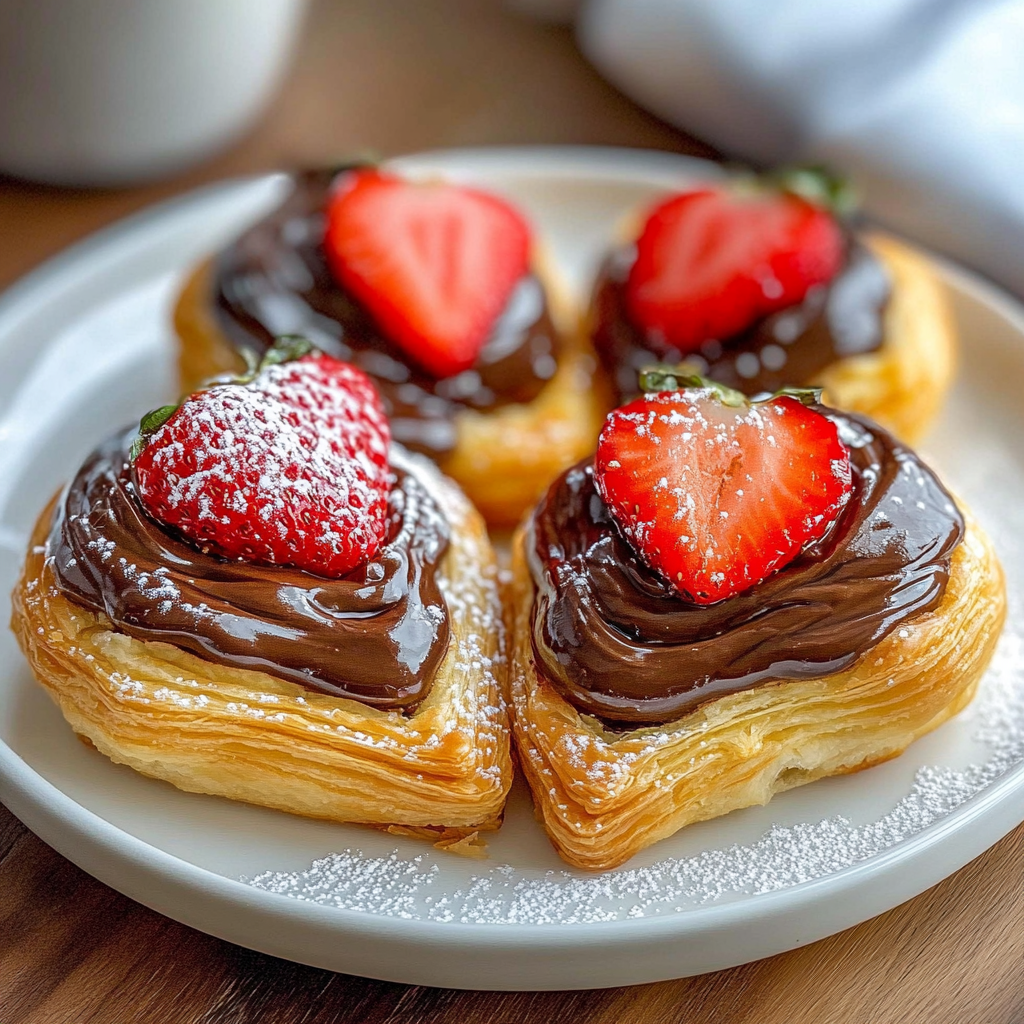 Recipe preparation for Strawberry Nutella Puff Pastry