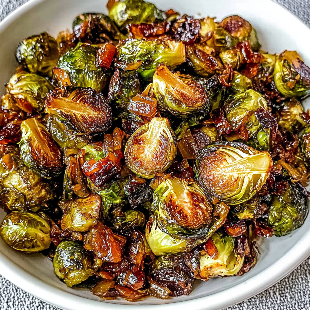 Recipe preparation for Balsamic Honey Brussels Sprouts
