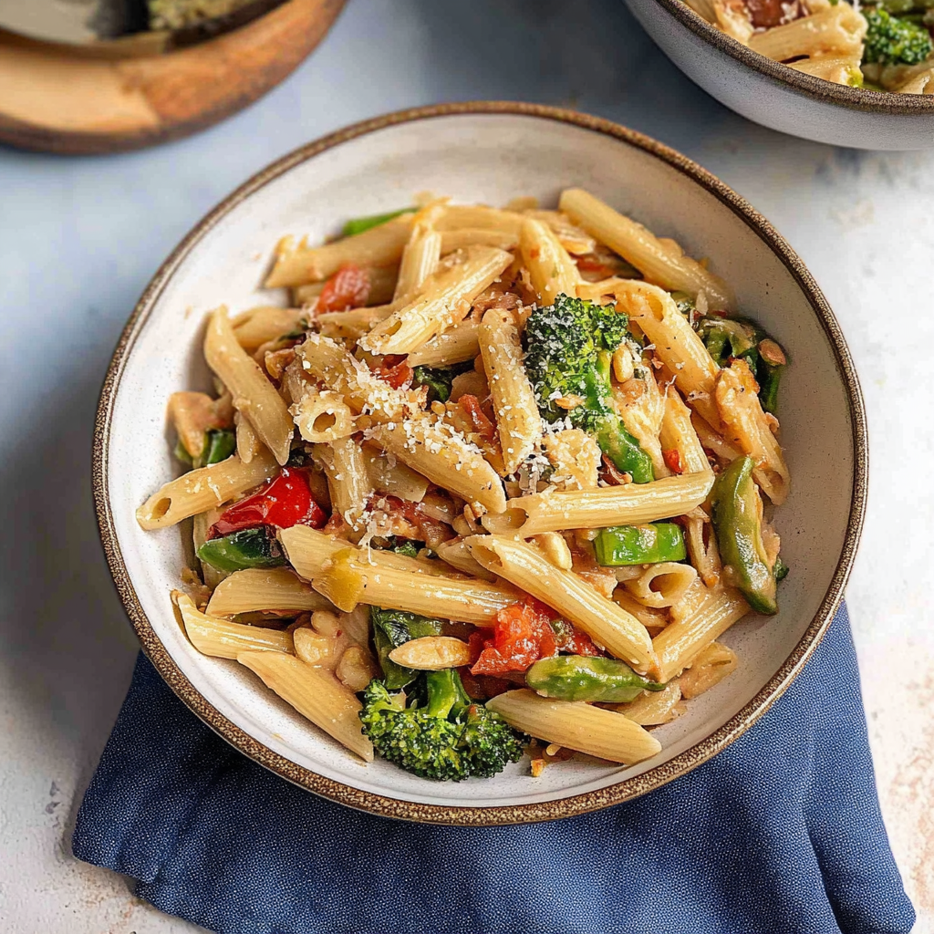 Recipe preparation for pasta primavera