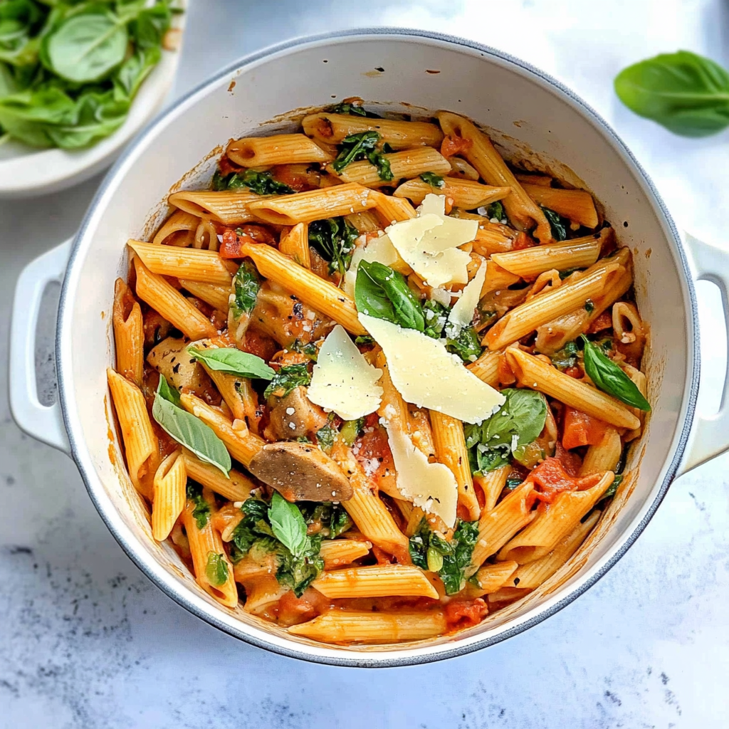 Recipe preparation for Baked Penne Pasta With Mozzarella